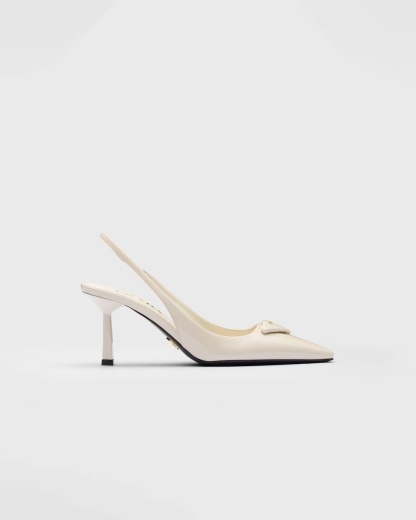 Patent leather slingback pumps